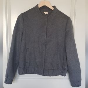 Cuyana Small Wool Gray Bomber Jacket